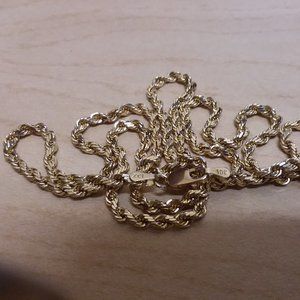 22in / 10k Solid Gold Rope 3mm Chain / 15grams